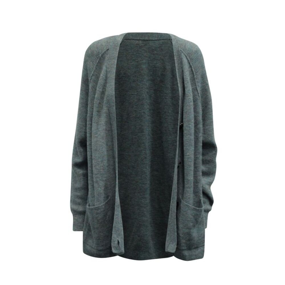 Acne Studios Kianne Ribbed Cardigan in Grey Alpaca